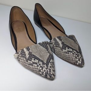 Madewell Snake Skin leather flats Sz.8